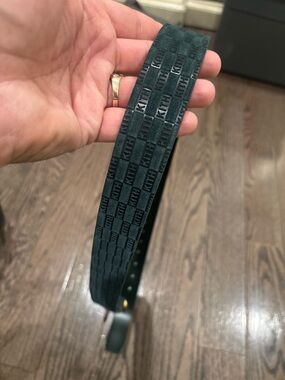 Kith Dark Green Embossed Logo Belt